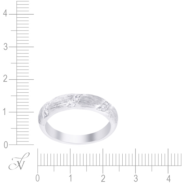 Кольцо с бриллиантами из белого золота (арт. 741666)