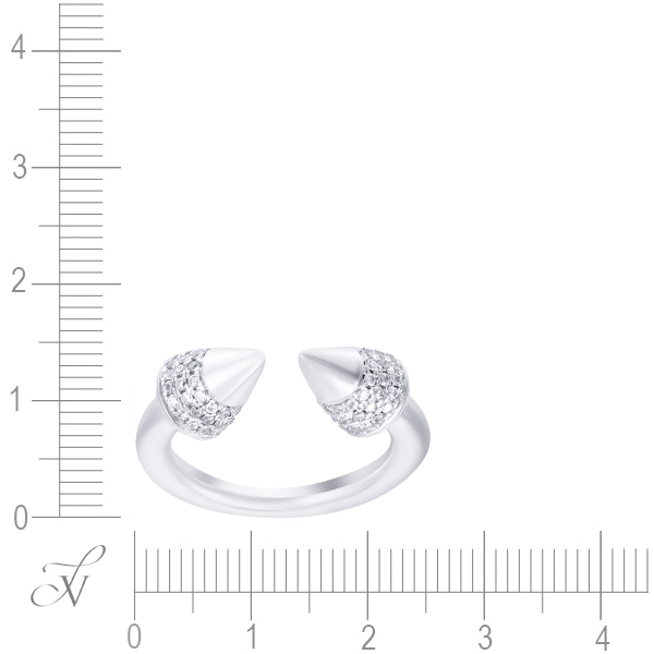 Кольцо с фианитами из серебра (арт. 742267)