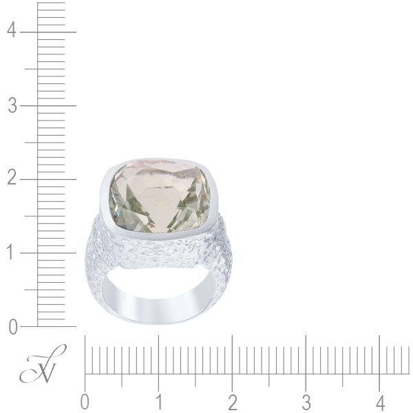 Кольцо с аметистом и фианитами из серебра с позолотой (арт. 742293)