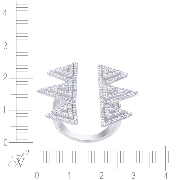 Кольцо с фианитами из серебра (арт. 742339)