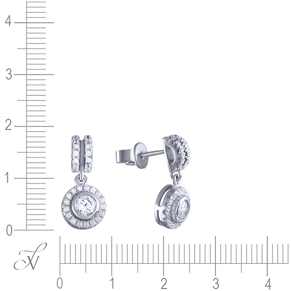 Серьги с фианитами из серебра (арт. 742938)