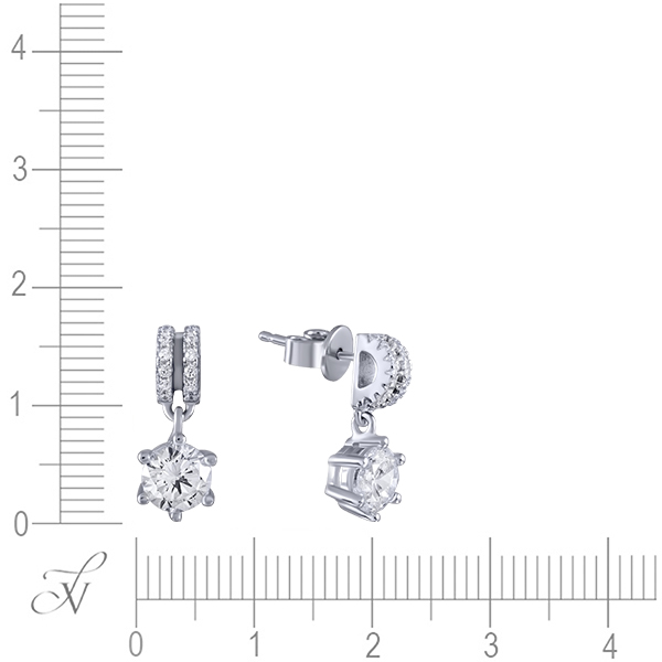 Серьги с фианитами из серебра (арт. 743006)