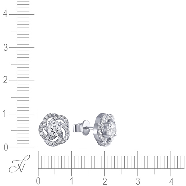 Серьги с фианитами из серебра (арт. 743093)