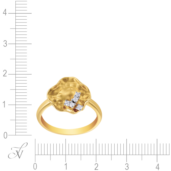 Кольцо с 8 бриллиантами из жёлтого золота (арт. 745234)