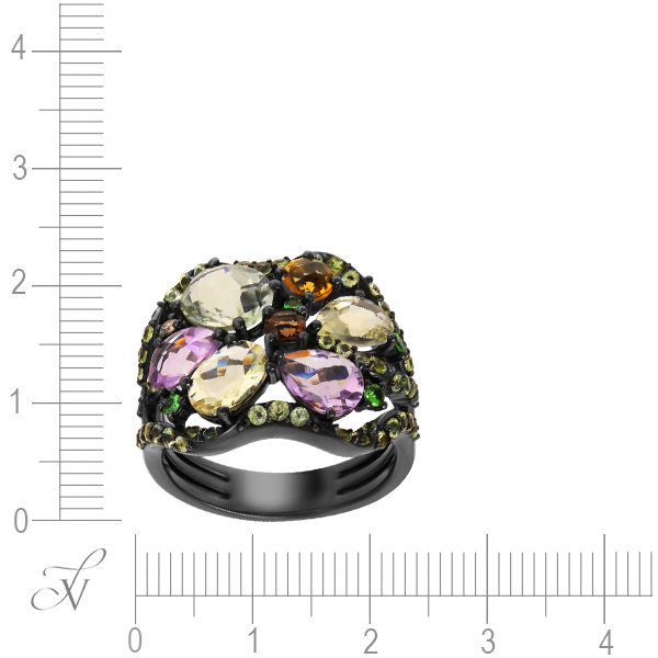 Кольцо с фианитами и бриллиантом из золота (арт. 749519)