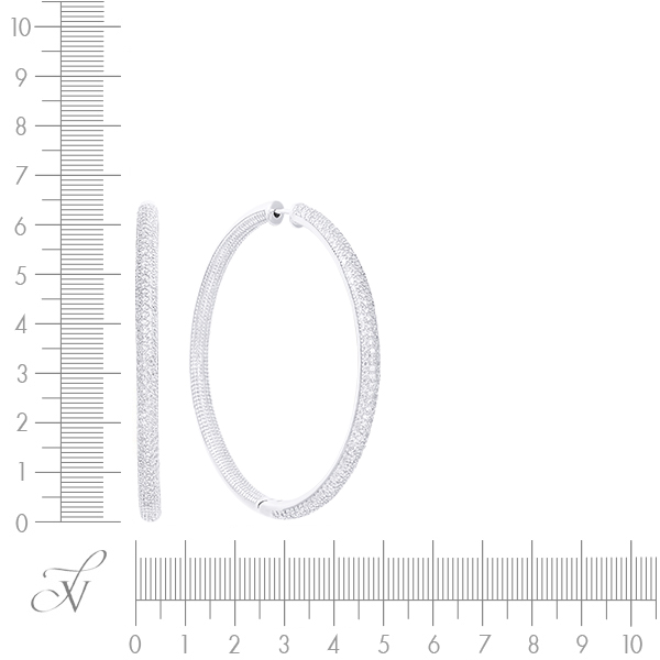 Серьги с 464 бриллиантами из белого золота (арт. 749533)