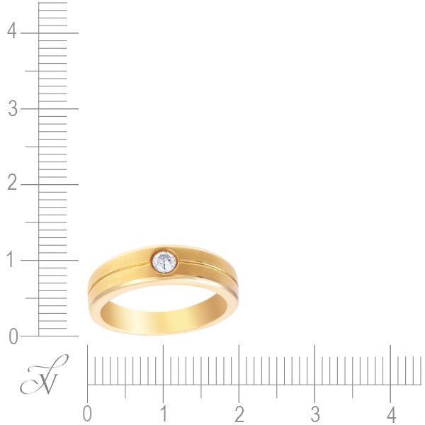 Кольцо с 1 бриллиантом из жёлтого золота (арт. 749670)