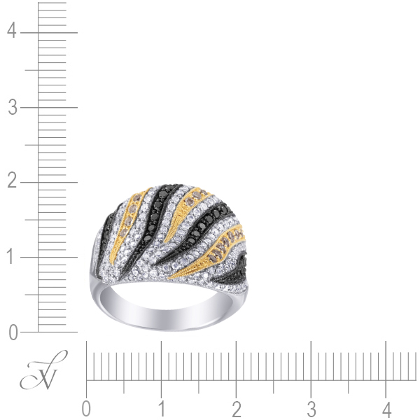 Кольцо с 161 бриллиантом из белого золота (арт. 750171)