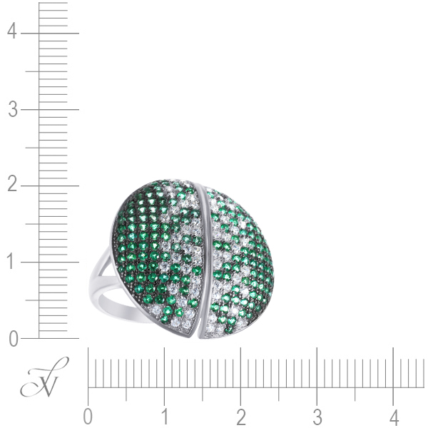 Кольцо с фианитами из серебра (арт. 759041)