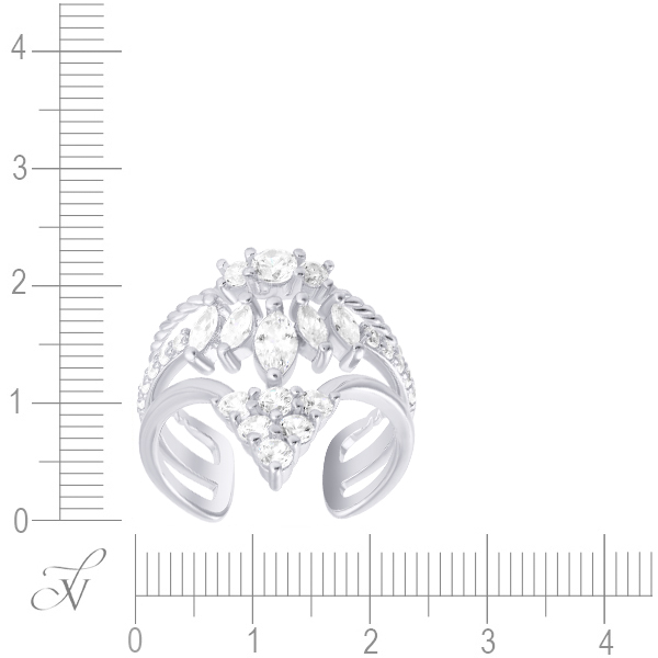 Кольцо с фианитами из серебра (арт. 759057)