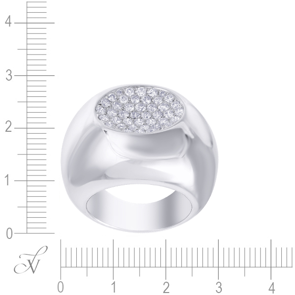 Кольцо с 44 бриллиантами из белого золота (арт. 759569)
