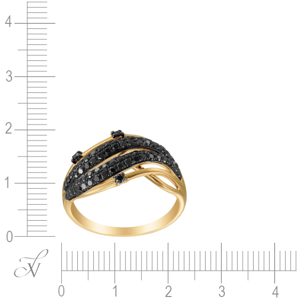 Кольцо с 71 бриллиантом из жёлтого золота (арт. 759784)