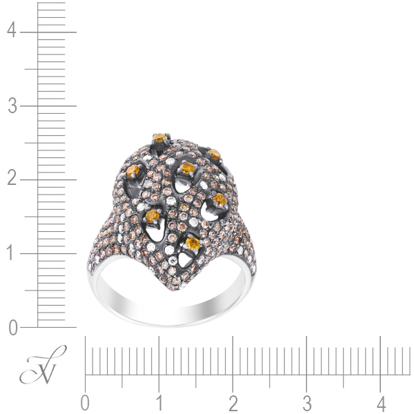 Кольцо с 249 бриллиантами из белого золота (арт. 759972)