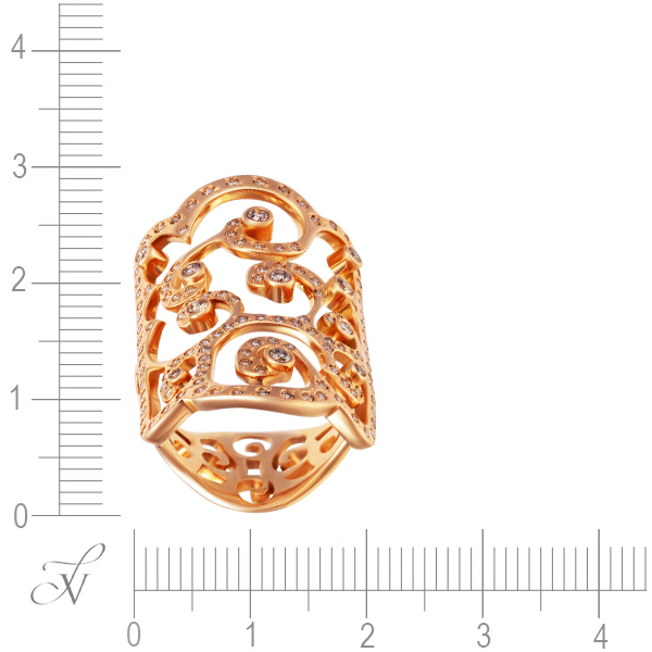Кольцо с 136 бриллиантами из красного золота (арт. 760388)