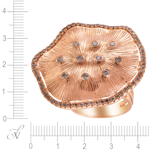 Кольцо с 74 бриллиантами из красного золота (арт. 760420)