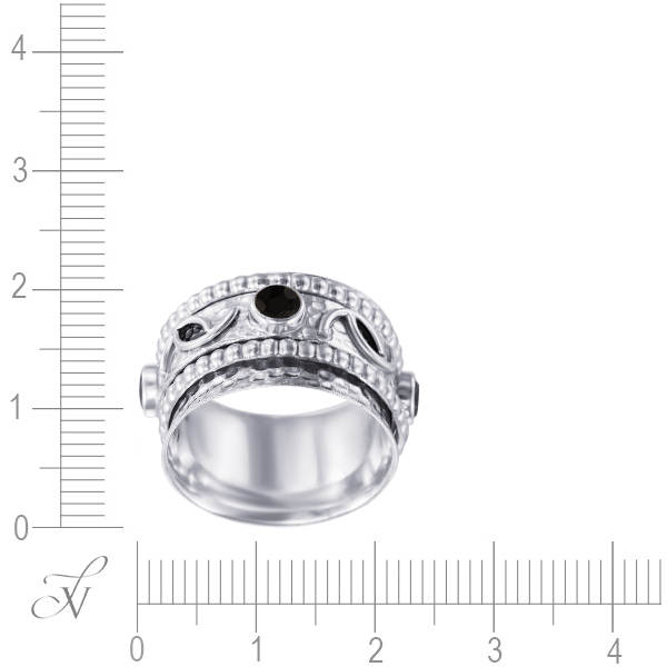 Кольцо с ониксами из серебра (арт. 764845)