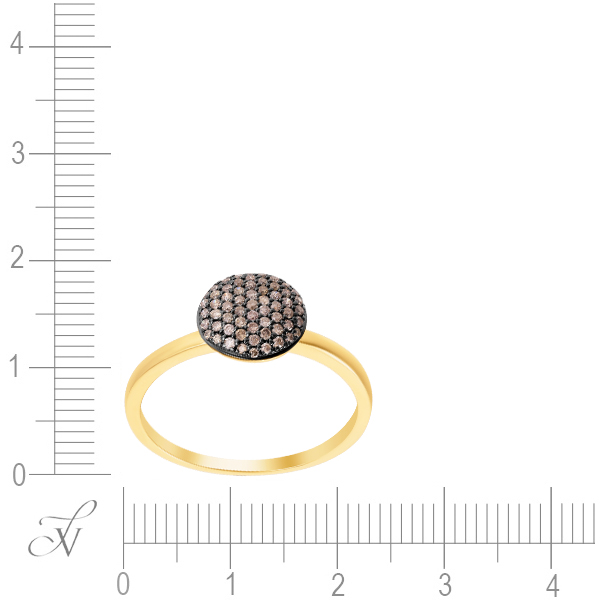 Кольцо с 61 бриллиантом из жёлтого золота (арт. 766052)