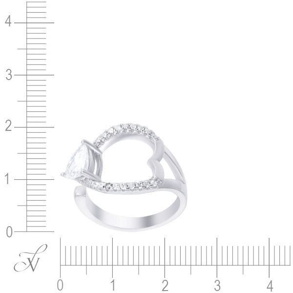 Кольцо с фианитами из серебра (арт. 766764)