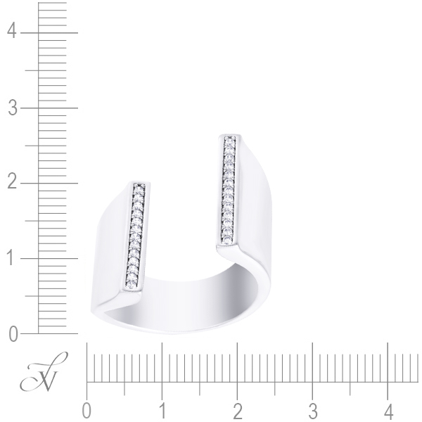 Кольцо с фианитами из серебра (арт. 768496)