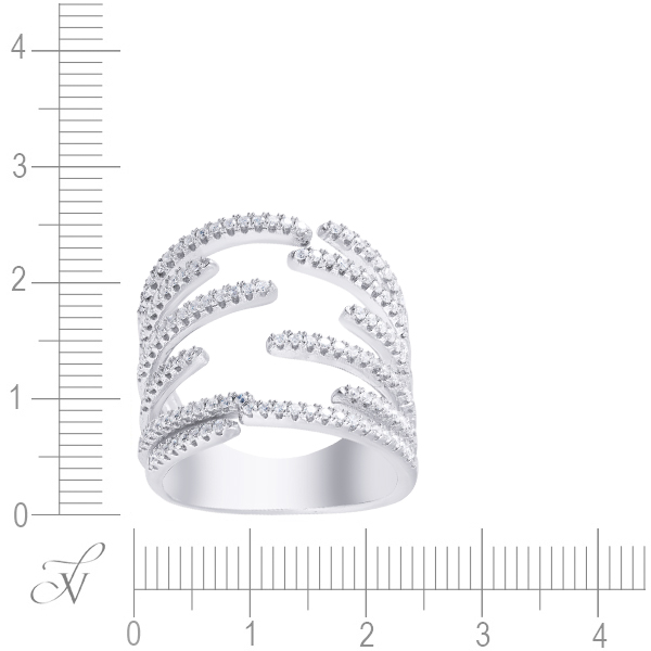 Кольцо с фианитами из серебра (арт. 769329)