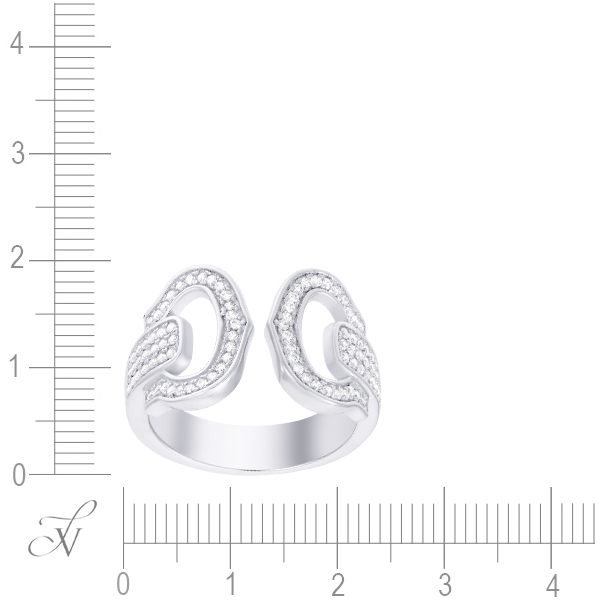 Кольцо с фианитами из серебра (арт. 769753)
