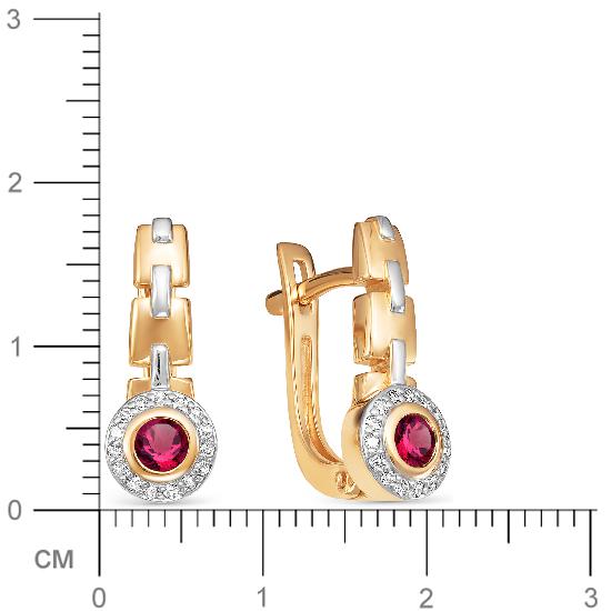 Серьги с рубинами и бриллиантами из красного золота (арт. 800797)