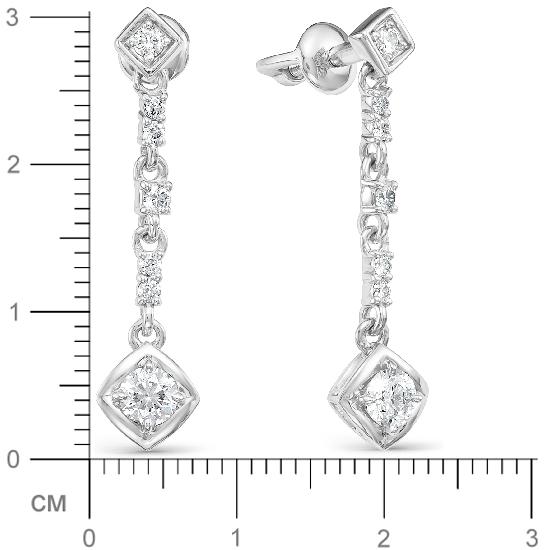 Серьги с 38 бриллиантами из белого золота (арт. 800829)