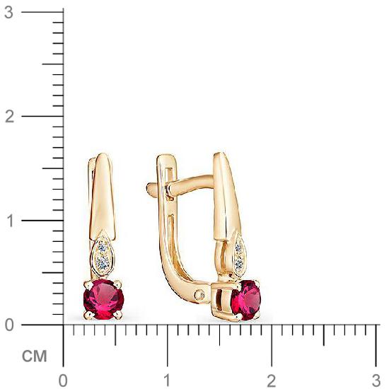 Серьги с рубинами и бриллиантами из красного золота (арт. 801234)