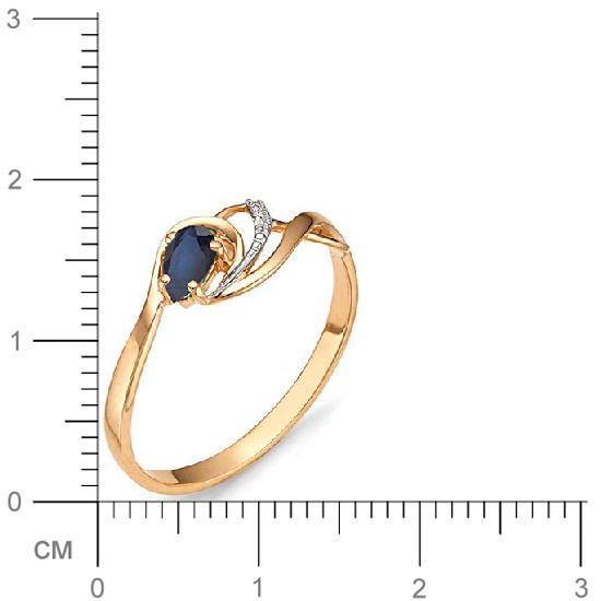 Кольцо с сапфиром, бриллиантами из красного золота (арт. 810095)
