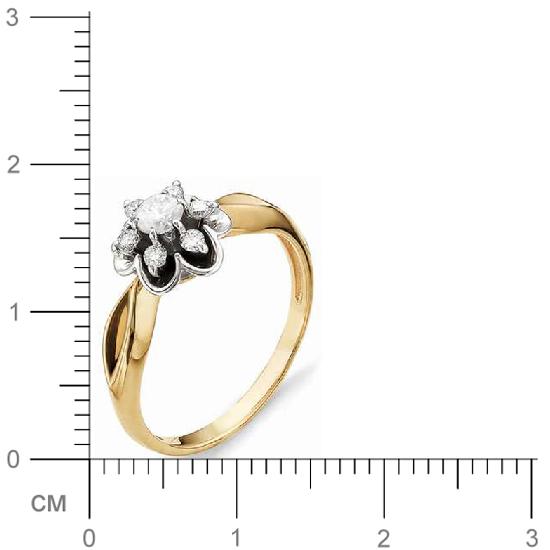 Кольцо Цветок с бриллиантами из красного золота (арт. 810284)