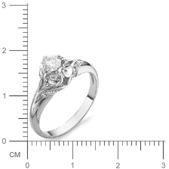 Кольцо с бриллиантом из белого золота (арт. 810285)