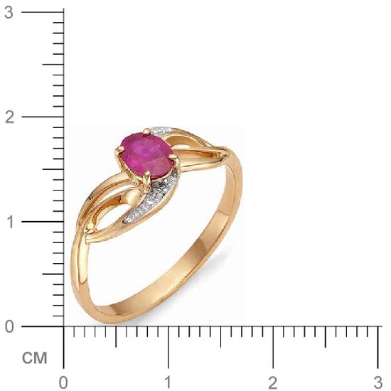 Кольцо с рубином, бриллиантами из красного золота (арт. 810382)