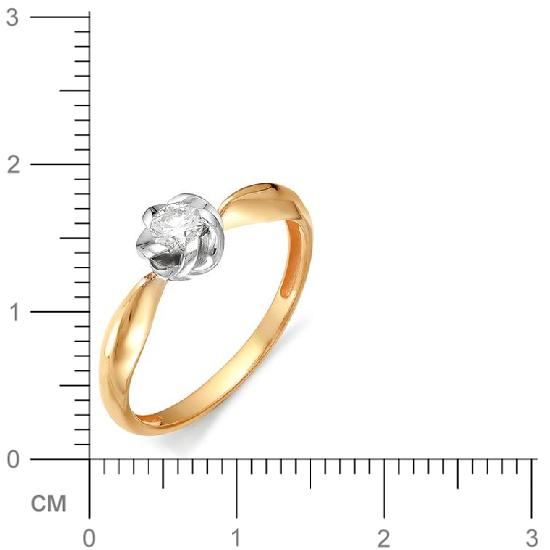 Кольцо Цветок с бриллиантом из красного золота (арт. 810545)
