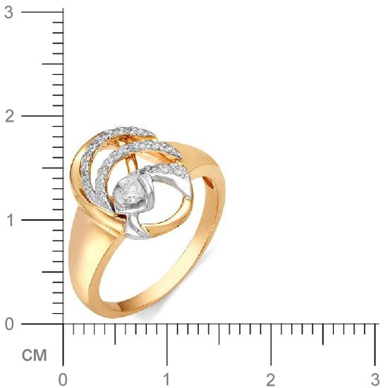Кольцо с бриллиантом из красного золота (арт. 810741)