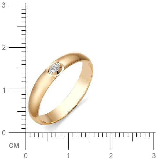 Кольцо с бриллиантом из красного золота (арт. 810873)