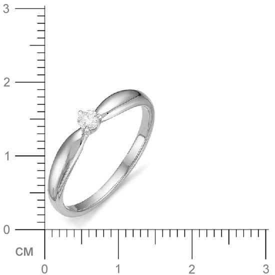 Кольцо с бриллиантом из белого золота (арт. 810889)