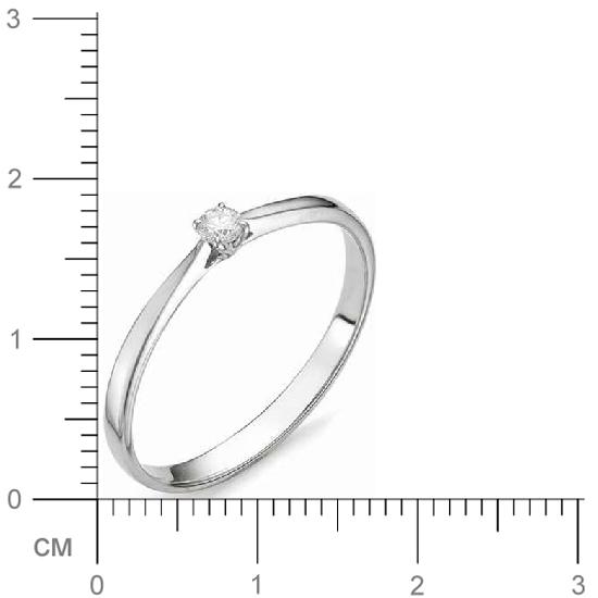 Кольцо с бриллиантом из белого золота (арт. 810911)