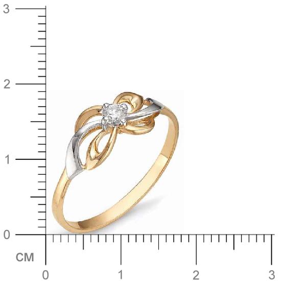 Кольцо с бриллиантом из красного золота (арт. 810940)