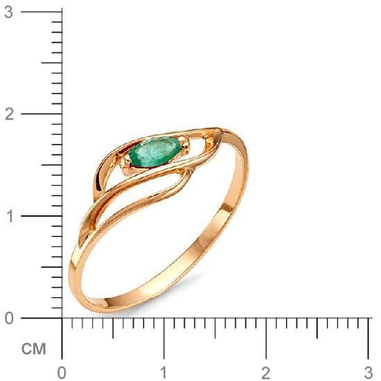 Кольцо с изумрудом из красного золота (арт. 810985)
