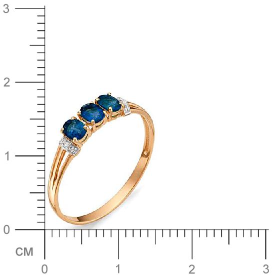 Кольцо с сапфирами, бриллиантами из красного золота (арт. 810990)