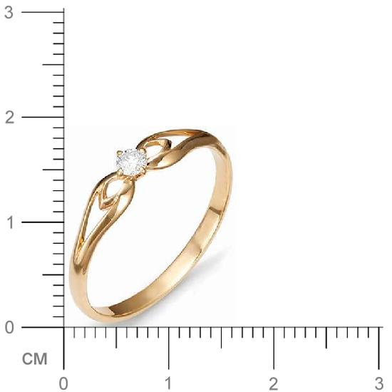 Кольцо с бриллиантом из красного золота (арт. 810996)