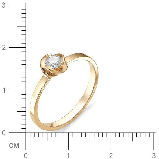 Кольцо Цветок с бриллиантом из красного золота (арт. 811158)