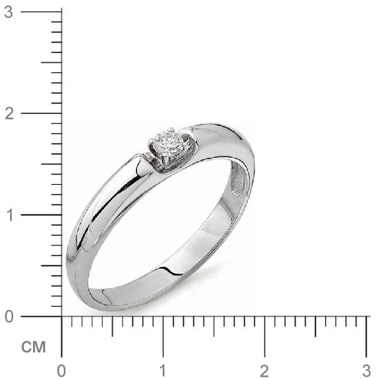 Кольцо с бриллиантом из белого золота (арт. 811206)