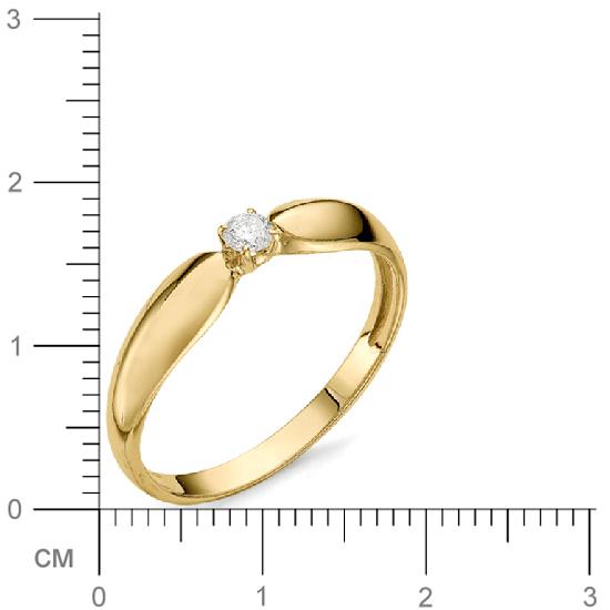 Кольцо с бриллиантом из желтого золота (арт. 811309)