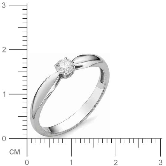 Кольцо с бриллиантом из белого золота (арт. 811312)
