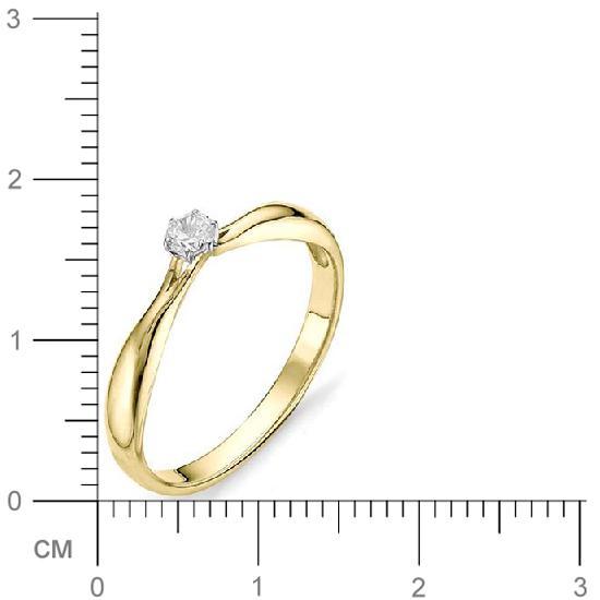 Кольцо с бриллиантом из желтого золота (арт. 811314)