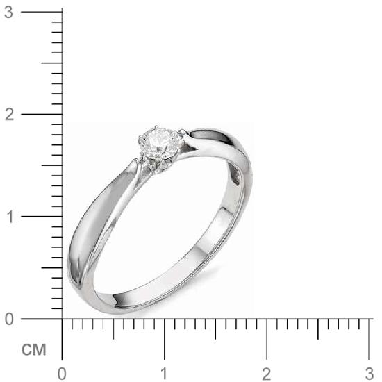 Кольцо с бриллиантом из белого золота (арт. 811407)