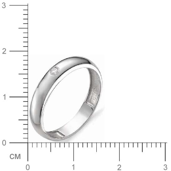 Кольцо с бриллиантом из белого золота (арт. 811429)