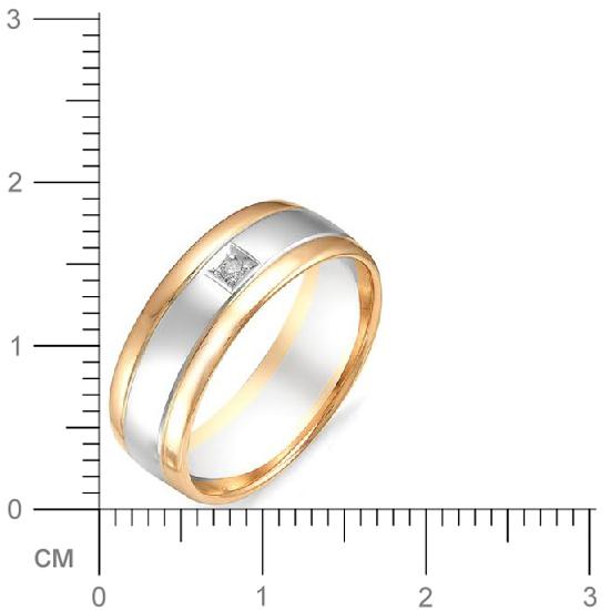 Кольцо с бриллиантом из красного золота (арт. 812076)