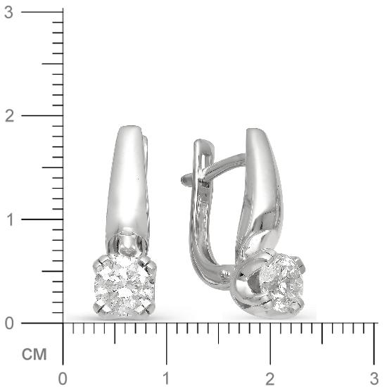 Серьги с бриллиантами из белого золота (арт. 812256)